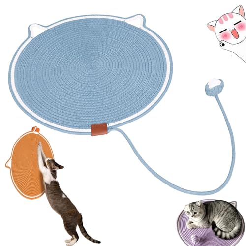 Pets Dual Scratching Pad,Large Size Cat Bed Cat Scratching Pad with Cat Toy,cat Scratching Mat Natural Cotton Rope Cat Scratching Pad,2024 Neuestes Kratzmatte Katze Hanfseil Katzenkratzbretter von Eklcgb