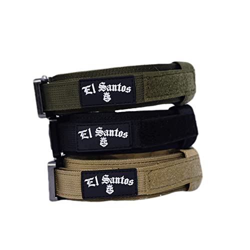 Hundehalsband aus Neopren & Nylon EL-Santos Halsband mit Griff für Hunde (L-XL) (XL, Schwarz) von El Santos ES