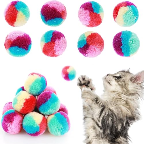 Eladcncmc 30pcs Weiche Verspieltheit Katzenspielzeug Interaktiv Katzenspielzeug Regenbogen Muster Haustier Spielzeug für Kätzchen und Katzen von Eladcncmc