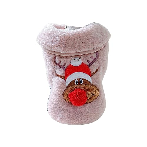 Eladcncmc Hunde Flanell Weihnachtsweste Rentier Pullover Party Kleidung Katzen Cosplay Kostüm Neujahr Anzug Zubehör Heimtierbedarf von Eladcncmc