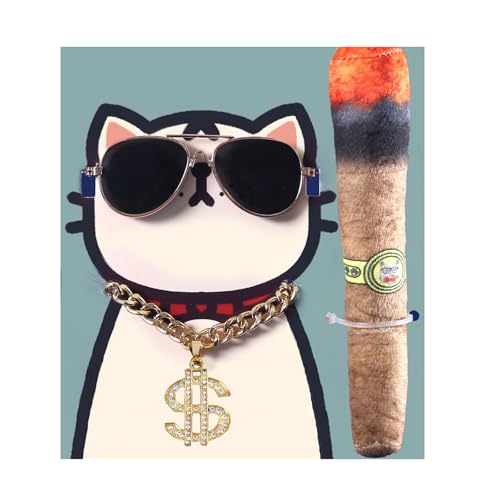 Katzenhalsband mit Strass-Anhänger, für kleine Katzen, Hunde, Cosplay-Partys, Verkleidung, Sonnenbrille, Minzspielzeug, Haustierzubehör von Eladcncmc