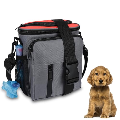 Elalove Leckerlitasche für Hunde, Futterbeutel Hundetraining mit Reißverschluss, Gürteltasche für Hunde mit Kotbeutelspender, Leckerlibeutel im für Reisen, Spaziergang Elalove Leckerlitasche für Hunde, Futterbeutel Hundetraining mit Reißverschluss, Gürteltasche für Hunde mit Kotbeutelspender, Leckerlibeutel im für Reisen, Spaziergang von Elalove