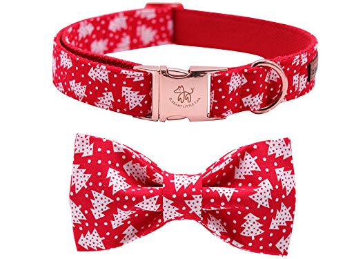 Elegant little tail Hundehalsband, Baumwolle und Gurtband, Weihnachten Hundehalsband, Mädchen oder Junge verstellbare Hundehalsbänder Haustier Geschenk für kleine mittelgroße Hunde von Elegant little tail