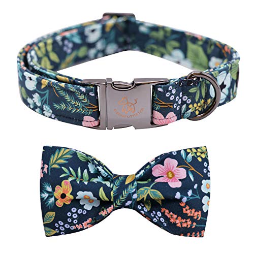 Elegant little tail Hundehalsband, weiches Mädchen Fliege Hundehalsband, Floral verstellbares Hundehalsband mit Schleife Haustierhalsband Geschenk für X-Large Hündinnen von Elegant little tail