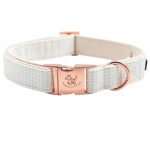 Elegant little tail Hundehalsband - Fischgräten-Hundehalsband Weiß Weiches Langlebiges Hundehalsband Verstellbares Hundehalsband für Kleine Mittlere Große Hunde von Elegant little tail