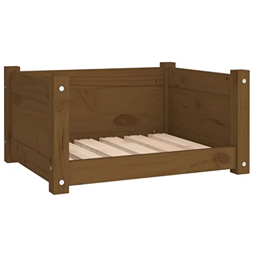 Eleganz Hundebett, Tierbett Katzenbett: Waschbar Hundebett Honigbraun 55.5x45.5x28 cm Massivholz Kiefer von Eleganz