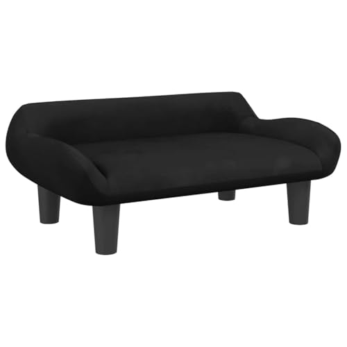 Eleganz Kuscheliges Hundebett waschbar Hundekorb mittelgroße Hunde Hundekissen Hundekörbchen Hundesofa(70x40x24 cm, Schwarz) von Eleganz