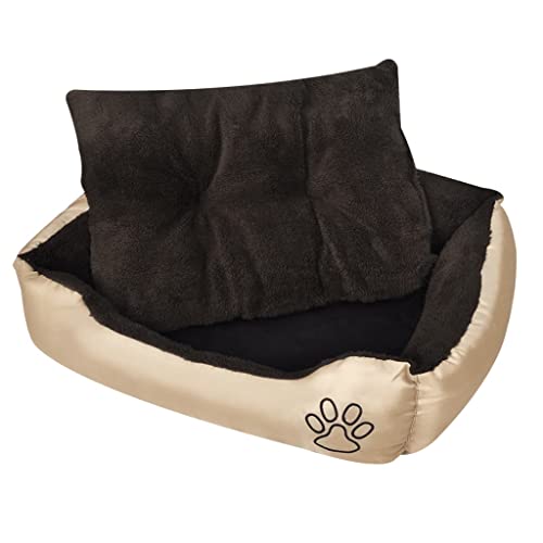 Eleganz Warmes Hundebett mit Polsterkissen - Hundekissen waschbar, Hundematte wasserdicht von Eleganz