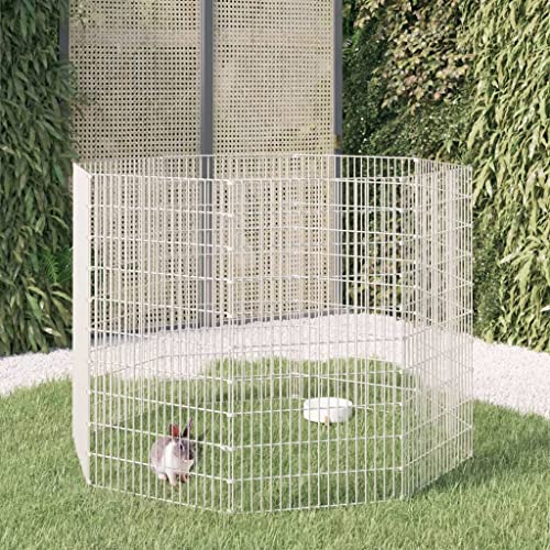 Freilaufgehege für Kleintiere - 8-teilig 54x100 cm aus verzinktem Eisen - Langlebig & sicher für draußen - Ideal für Kaninchen & Meerschweinchen Freilaufgehege für Kleintiere - 8-teilig 54x100 cm aus verzinktem Eisen - Langlebig & sicher für draußen - Ideal für Kaninchen & Meerschweinchen von Eleganz