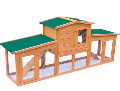 Hasenstall 2 Ebenen: Kaninchenstall Winterfest Doppelstockhaus mit Freilaufgehege Rampe - Kaninchenkäfig Outdoor Kleintierstall für Hasen Meerschweinchen Hasenstall 2 Ebenen: Kaninchenstall Winterfest Doppelstockhaus mit Freilaufgehege Rampe - Kaninchenkäfig Outdoor Kleintierstall für Hasen Meerschweinchen von Eleganz