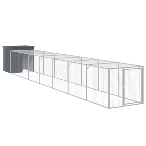 Hühnerkäfig mit Auslauf für Kleintiere - Anthrazit 110x813x110 cm aus verzinktem Stahl, robust & wetterfest für Garten und Freigehege Hühnerkäfig mit Auslauf für Kleintiere - Anthrazit 110x813x110 cm aus verzinktem Stahl, robust & wetterfest für Garten und Freigehege von Eleganz