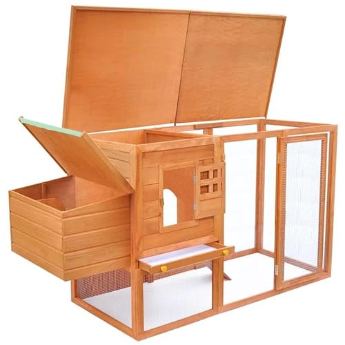 Hühnerstall aus Holz mit Legenest - Robust & Wetterfest - Perfekt für Kleintiere wie Hühner im Garten - Praktische Lösung für artgerechte Haltung Hühnerstall aus Holz mit Legenest - Robust & Wetterfest - Perfekt für Kleintiere wie Hühner im Garten - Praktische Lösung für artgerechte Haltung von Eleganz