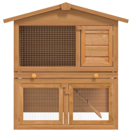 Kaninchenstall aus Holz mit 3 Türen | Kleintierhaus für Hasen & Nager | Robuster Freigehege für Innen & Außen | Leichter Zugang & Sicherheit für Ihr Tier Kaninchenstall aus Holz mit 3 Türen | Kleintierhaus für Hasen & Nager | Robuster Freigehege für Innen & Außen | Leichter Zugang & Sicherheit für Ihr Tier von Eleganz