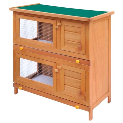 Kaninchenstall aus Holz mit 4 Türen - Kleintierhaus für Hasen & Nager - Robustes Freigehege für Garten & Innenbereich - Leichter Zugang & Sicherheit für Ihr Haustier Kaninchenstall aus Holz mit 4 Türen - Kleintierhaus für Hasen & Nager - Robustes Freigehege für Garten & Innenbereich - Leichter Zugang & Sicherheit für Ihr Haustier von Eleganz