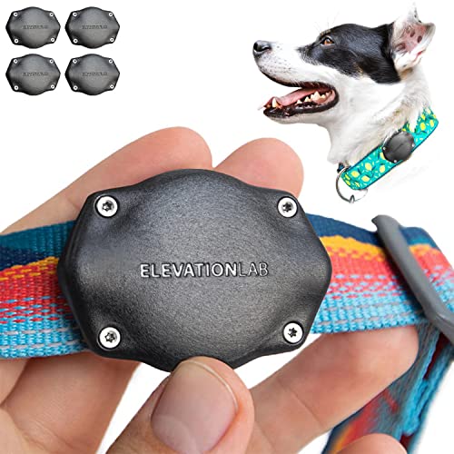 TagVault™ AirTag Hundehalsbandhalterung (4er-Pack) – IP68 wasserdicht, baumelt Nicht, passend für alle Halsbänder Elevation Lab von Elevation Lab