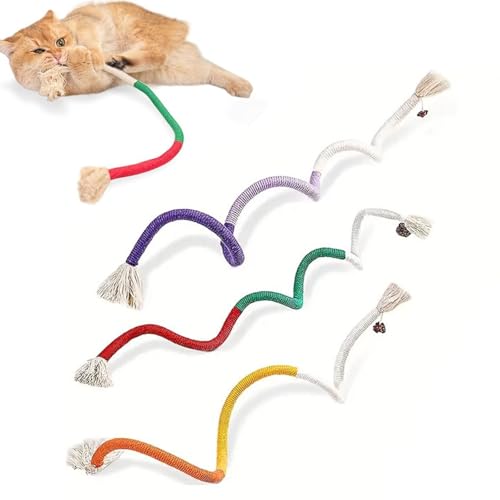 3 Stück Katzenminze Spielzeug, Interaktives Katzenspielzeug, Katzen Zahnpflege, 70 cm Katzenminze Stick, katzenminze Beißseil, Gefüllt mit natürlicher Katzenminze Spielzeug für Katze,Stressabbau von Elfinfi