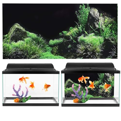 ElgnAura Aquarium-Hintergrundaufkleber, Aquarium-Poster mit Meeresboden-Wassergras-Design, PVC-Kleber, Aquarium-Dekoration und Landschaftsbauzubehör (122 * 46cm) von ElgnAura