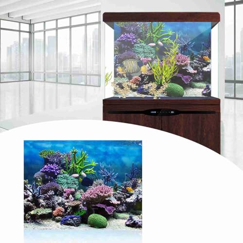 ElgnAura Aquarium-Hintergrundpapier: Aquarium-PVC-Klebeposter mit Unterwasserkorallen-Design, Hintergrunddekorationspapier für Aquariumdekorationen (A) von ElgnAura