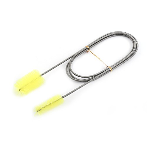 ElgnAura Rohrbürste Aquarium-Reinigungsbürste, Flexibler doppelseitiger Aquariumreiniger für Wasserschläuche und Filterpumpe (Yellow) von ElgnAura