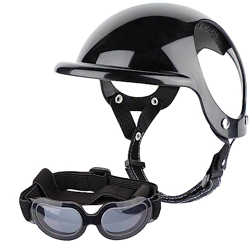 Elinrat Augenschutz für Hunde - Verstellbare Kopfbedeckung mit Augenschutz,Bunte Sonnenbrille zum Fahren, Motorradfahren, Spazierengehen, Kopfbedeckung für kleine, mittelgroße und große Hunde von Elinrat