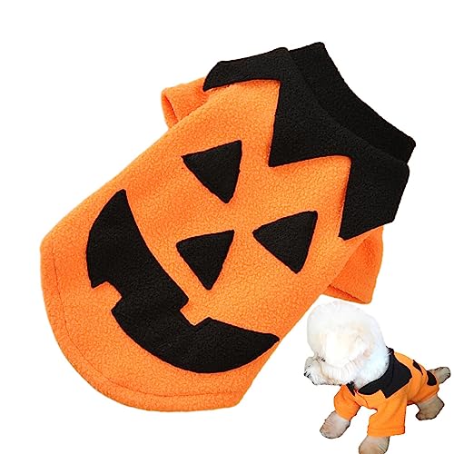 Elinrat Hunde-Kürbis-Halloween-Kostüme, Niedlicher Welpen-Hoodie-Haustiermantel, Haustier-Cosplay-Kleid, Halloween-Kleidung, Tier-Overall-Outfit, Halloween-Kostüme für Katzen, kleine und mittelgroße von Elinrat