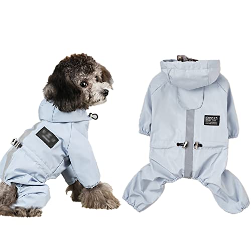 Hunde Regenjacke, Haustier Regenmantel Hund Wasserdichter Mantel Kleidung für kleine Mittel Große Hunde Welpen Katzen Kätzchen (L, Blau) von Elionless