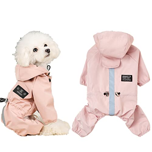 Hunde Regenjacke, Haustier Regenmantel Hund Wasserdichter Mantel Kleidung für kleine Mittel Große Hunde Welpen Katzen Kätzchen (L, Rosa) von Elionless