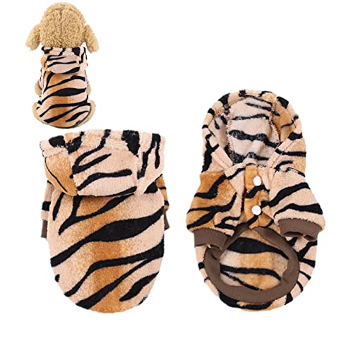 Hundekostüme, warme Tigerkleidung Haustier Halloween Weihnachtskostüm Hunde Outfits Katzen Hoodie für kleine Hunde Katzen (M) von Elionless