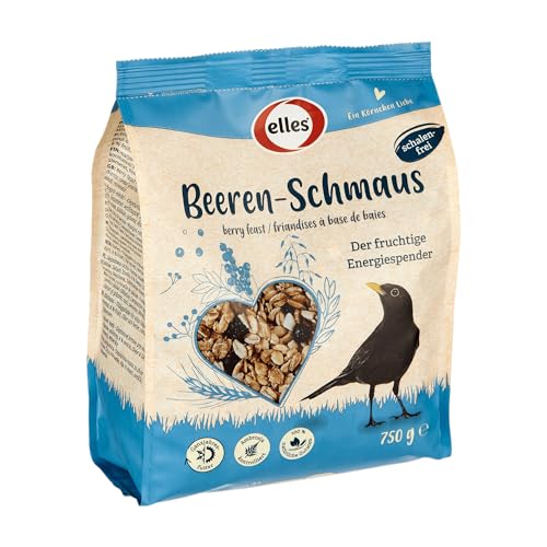 Elles Beeren-Schmaus 5x750g I Fruchtiges, energiereiches Wildvogelfutter I Schalenfrei & 100% natürlich |Optimal zur Ganzjahresfütterung von Elles