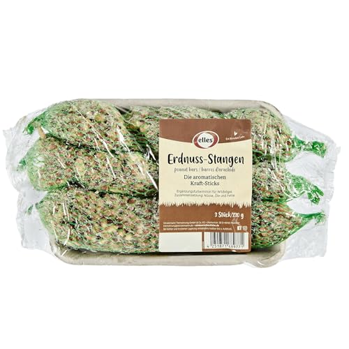 Elles Erdnuss-Stangen 3er-Pack, 330g | Wildvogelfutter | Aromatisch & energiereich | 100% natürlich | Ideal zur Ganzjahresfütterung heimischer Vögel von Elles