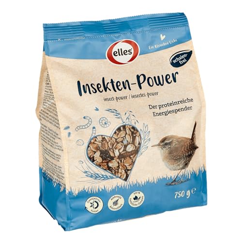 Elles Insekten-Power 5 x 750g I Proteinreiches Wildvogelfutter | 100% Natürlich, schalenfrei | Optimaler Energiespender | Geeignet für alle Wildvögel | Ganzjahresfutter von Elles