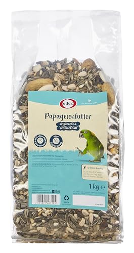 Elles Premium Papageienfutter 1kg I 100% natürlich I Artgerechte, nährstoffreiche Mischung aus Kernen, Saaten & Nüssen I Energie & Vitalität von Elles