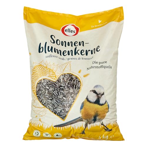 Elles Sonnenblumenkerne 2 x 5kg I Nährstoffreiches Futter für Wildvögel I Energiereich | Ideal für alle Jahreszeiten I Hoher Ölgehalt für Energie & Vitalität von Elles