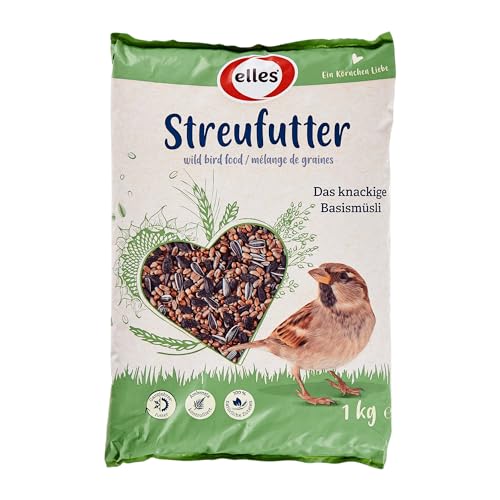 Elles Streufutter 15 x 1kg Basismüsli I Klassisches Wildvogelfutter zur Ganzjahresfütterung | 100% natürlich | Ideal für Gemischtfresser von Elles