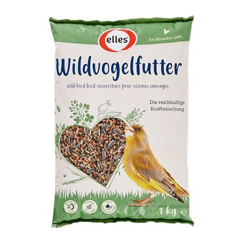 Elles Wildvogelfutter 15 x 1kg I Vielfältige & Nährstoffreiche Kraftmischung | Für Körner- & Gemischtfresser | Artgerechtes Ganzjahresfutter von Elles