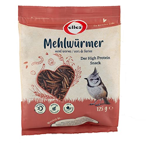 elles Mehlwürmer, Vogelfutter für Wildvögel, 1er Pack (1 x 0.12 kilograms) von Elles