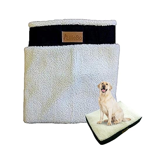 Ellie-Bo Ersatzbezug für Hundebett mit Wildleder und Schaffell, Gr. M, 71 x 48 cm, schwarz von Ellie-Bo