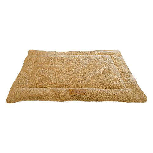 Ellie-Bo Hundebett aus Sherpa-Fleece, beige, geeignet für Hundekäfig mit 76 cm von Ellie-Bo