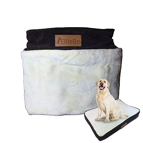 Ellie-Bo Hundebett Abdeckung in Cordstoff mit Kunstpelz Topping, 87 x 57 cm, groÃŸ, Braun/Beige von Ellie-Bo