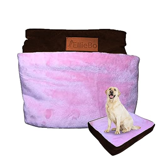 Ellie-Bo Hundebett-Überzug mit Kunstpelz, 107 cm, XL, Braun/Pink von Ellie-Bo