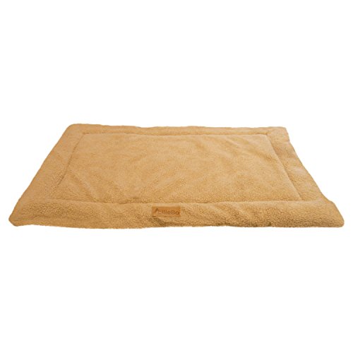 Ellie-Bo Hundebett aus Sherpa-Fleece, beige, geeignet für Hundekäfig mit 107 cm von Ellie-Bo