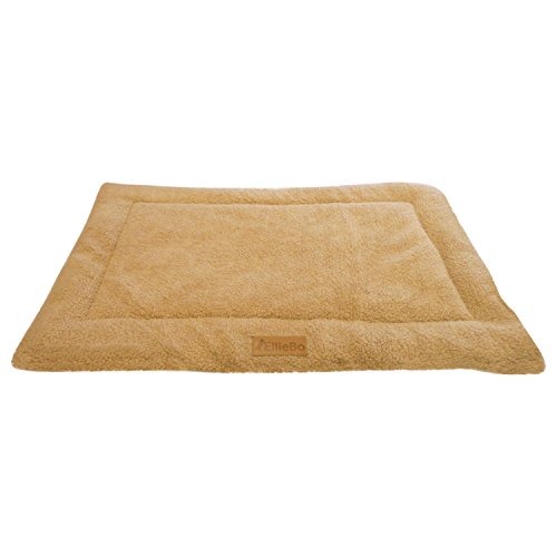 Ellie-Bo Hundebett aus Sherpa-Fleece, beige, geeignet für Hundekäfig mit 91 cm von Ellie-Bo