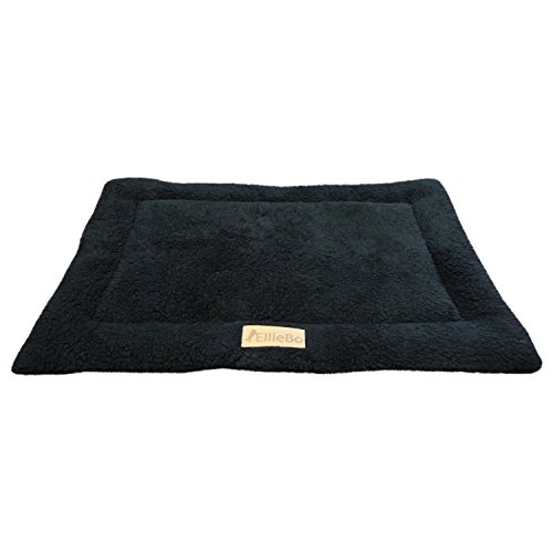 Ellie-Bo Hundebett aus Sherpa-Fleece, schwarz, geeignet für Hundekäfig mit 76 cm von Ellie-Bo