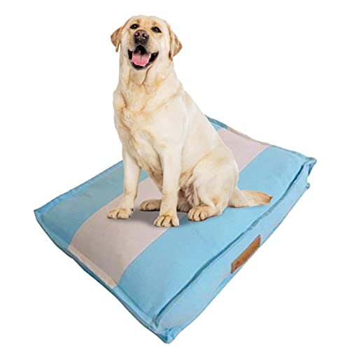 Ellie-Bo Käfig 91,4 cm Hund oder Box groß 87 cms x 57 cms gestreift blau und grau Hundebett von Ellie-Bo