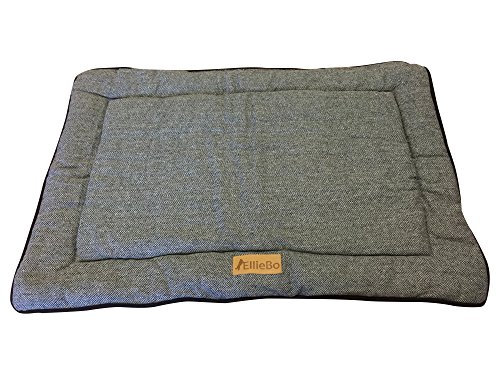 Ellie-Bo Wende-Hundebett, Tweed und schwarzes Kunstfell, für Hundekäfige in Größe L mit 91 cm von Ellie-Bo