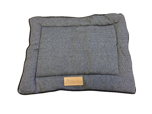 Ellie-Bo Wendebett aus Tweed und grauem Kunstfell für kleine 61 cm große Hundekäfige und -käfige von Ellie-Bo