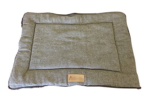 Ellie-Bo Wende-Hundebett, Tweed und Kunstfell, für Hundekäfige in Größe M mit 76 cm, braun von Ellie-Bo