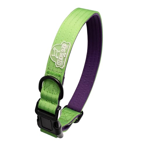 Ellieps Shop Strapazierfähiges Hundehalsband, 2,5 cm / 3,8 cm breit, Premium-Nylon-Halsband mit weicher Neopren-Polsterung, zweifarbig, verstellbar, für kleine, mittelgroße und große Rassen von Ellieps Shop