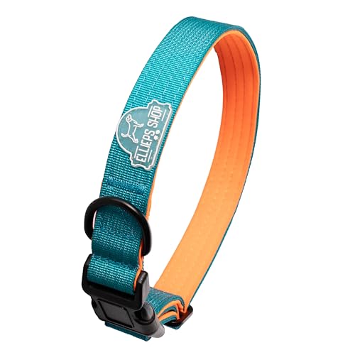 Ellieps Shop Strapazierfähiges Hundehalsband, 2,5 cm / 3,8 cm breit, Premium-Nylon-Halsband mit weicher Neopren-Polsterung, zweifarbig, verstellbar, für kleine, mittelgroße und große Rassen von Ellieps Shop