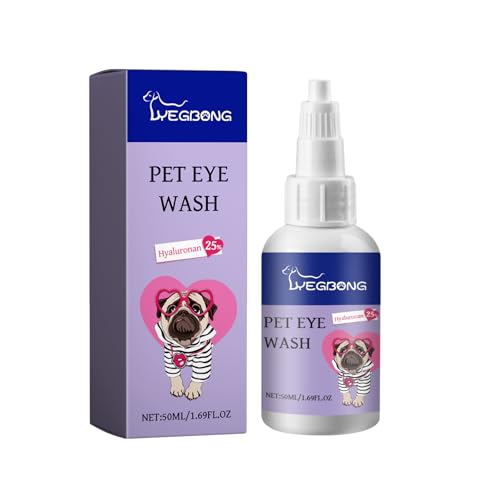 Ellisalano Pet Eye Drops für Katzen und Hunde zur Entfernung von Tränenflecken zur Linderung von Augenjucken Sanfte Reinigungstropfen (50ML) von Ellisalano